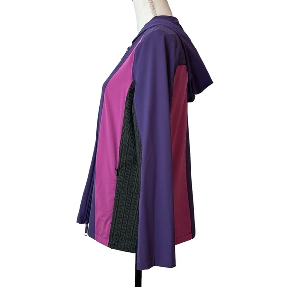 Tranquility by Soma Full Zip Color Block Activewear Hooded Jacket SZ Med… - Picture 4 of 7